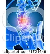 Poster, Art Print Of 3d Medical Background Of Skeleton With Lower Spine Highlighted