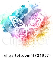 Poster, Art Print Of Abstract Butterfly Design On Watercolour Texture