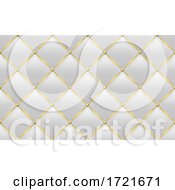 Poster, Art Print Of Tufted White Leather And Gold Background
