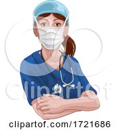 Poster, Art Print Of Doctor Or Nurse Woman In Medical Scrubs Unifrom