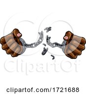 Poster, Art Print Of Hands Breaking Chain Shackles Cuffs Freedom Design