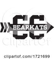 Poster, Art Print Of Bearkats Team Cross Country Running Arrow Design In Black And White
