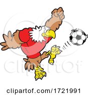 Poster, Art Print Of Bald Eagle Soccer Mascot Kicking