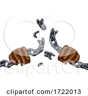 Poster, Art Print Of Hands Breaking Chain Links Freedom Design
