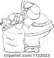 Poster, Art Print Of Cartoon Coronavirus Santa Packing His Sack
