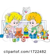 Poster, Art Print Of Children Playing With Toys