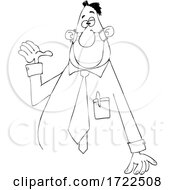 Cartoon Businessman Wearing A Covid Mask Uner His Nose