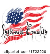 Poster, Art Print Of Systemic Equality Text Over An American Flag