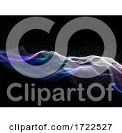 Poster, Art Print Of 3d Abstract Background With Flowing Particle Design