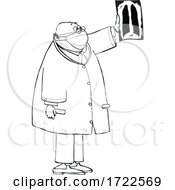 Cartoon Male Doctor Or Radiologist Reviewing Xray Imaging