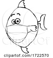 Poster, Art Print Of Cartoon Covid Fish Wearing A Mask