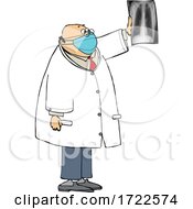 Cartoon Male Doctor Or Radiologist Reviewing Xray Imaging