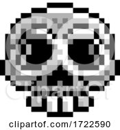 Poster, Art Print Of Halloween Skull Pixel Art Eight Bit Game Icon