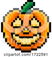 Halloween Pumpkin Lantern Pixel Art Game Icon