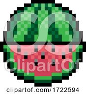 Poster, Art Print Of Watermelon Fruit Pixel Art Eight Bit Game Icon
