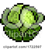 Poster, Art Print Of Cabbage Or Sprout Eight Bit Pixel Art Game Icon