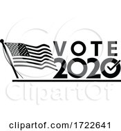 Poster, Art Print Of Vote 2020 American Election Retro Black And White
