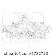 Poster, Art Print Of Santa Claus Surrounded By Toys