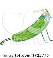 Poster, Art Print Of Exercising Zucchini Or Cucumber Character