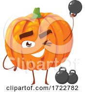 Poster, Art Print Of Exercising Pumpkin Character