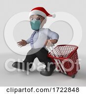 3D Business Man In Face Mask On A Shaded Background