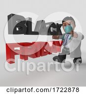 Poster, Art Print Of 3d Doctor In Face Mask On A Shaded Background
