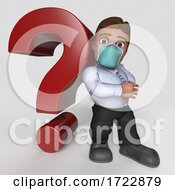 3D Business Man In Face Mask On A Shaded Background by KJ Pargeter