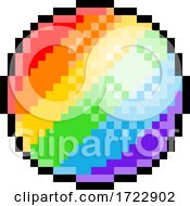 Poster, Art Print Of Rainbow Ball Pixel Art Eight Bit Game Icon