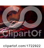 Poster, Art Print Of 3d Abstract Space Background With Particle Landscape