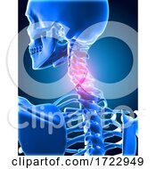 Poster, Art Print Of 3d Medical Background Of Skeletong With Neck Bones Highlighted