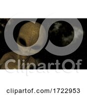 Poster, Art Print Of 3d Space Scene With Close Up Of Alien Creature