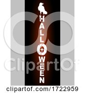 Halloween Decorative Text And Crow Silhouette Panel