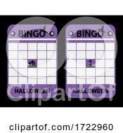 Poster, Art Print Of Halloween Purple Blank Decorated Bingo Cards
