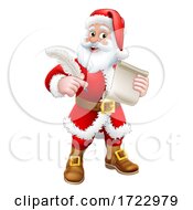 Poster, Art Print Of Santa Claus Quill Pen Scroll Letter Cartoon