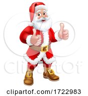 Poster, Art Print Of Santa Claus Christmas Cartoon Character Thumbs Up