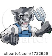 Poster, Art Print Of Wolf Gardener Gardening Animal Mascot