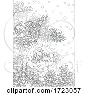 Poster, Art Print Of Snowman Ornament On A Snow Flocked Branch