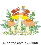 Poster, Art Print Of Beetles And Mushrooms