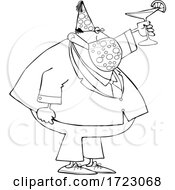 Poster, Art Print Of Businessman Wearing A Party Hat And Mask And Toasting