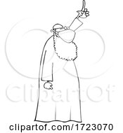 Poster, Art Print Of Cartoon Muslim Cleric Wearing A Mask And Holding Up A Finger