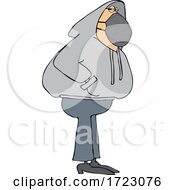 Caucasian Man Wearing A Mask And Hoodie Sweater