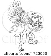 Poster, Art Print Of Griffin Rampant Gryphon Coat Of Arms Crest Mascot