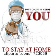 Poster, Art Print Of Doctor Needs You To Stay Home Pointing Poster