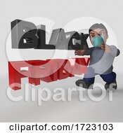 Poster, Art Print Of 3d Hispanic Man Wearing A Mask On A Shaded Background