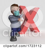 Poster, Art Print Of 3d Hispanic Man Wearing A Mask On A Shaded Background