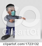 Poster, Art Print Of 3d Hispanic Man Wearing A Mask On A Shaded Background