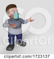 Poster, Art Print Of 3d Hispanic Man Wearing A Mask On A Shaded Background