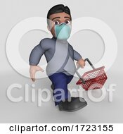 3D Hispanic Man Wearing A Mask On A Shaded Background
