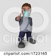 Poster, Art Print Of 3d Hispanic Man Wearing A Mask On A Shaded Background