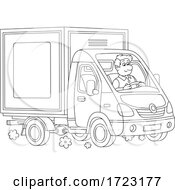 Poster, Art Print Of Man Driving A Moving Van